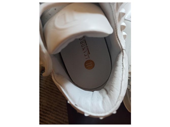 Autre Marque Leandro Lopes Ledersneaker Weiß Python Details - Ansicht 7