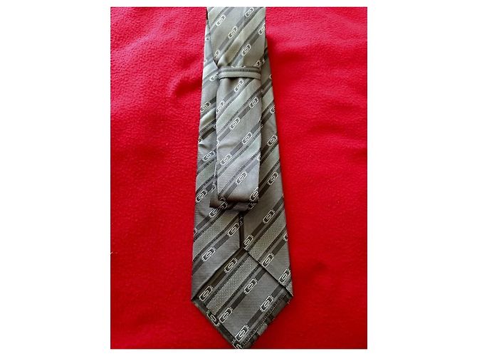 Cravate Bulgari en soie gris foncé Gris anthracite - vue 3