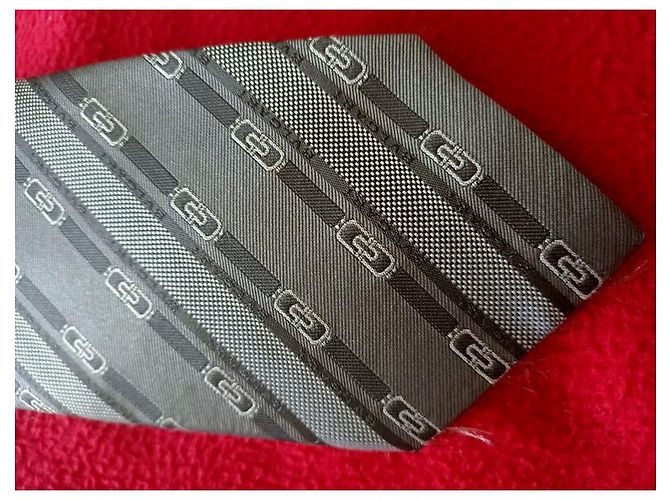 Cravate Bulgari en soie gris foncé Gris anthracite - vue 4