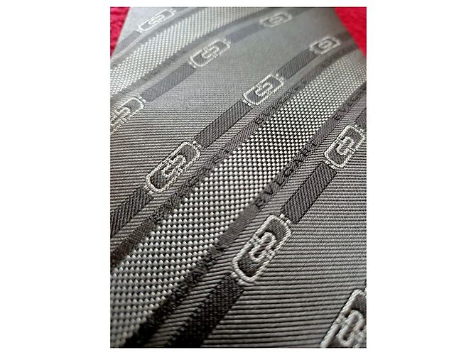Cravate Bulgari en soie gris foncé Gris anthracite - vue 5