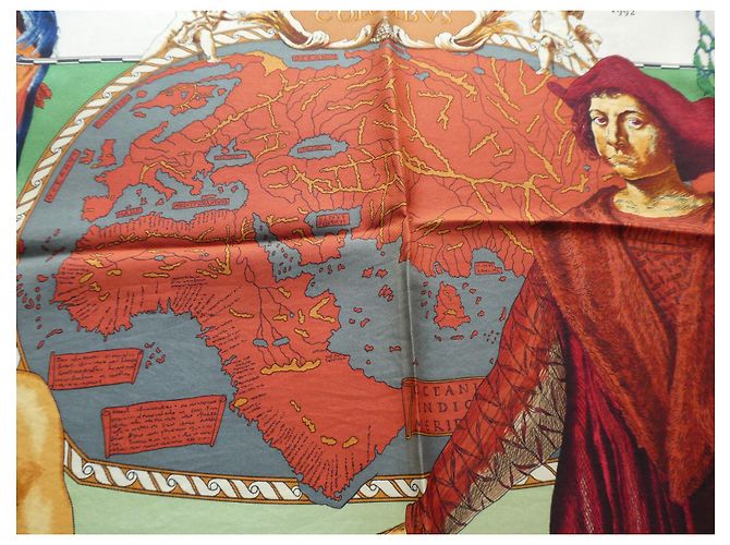 hermès square "columbus" com sua caixa - vista 5