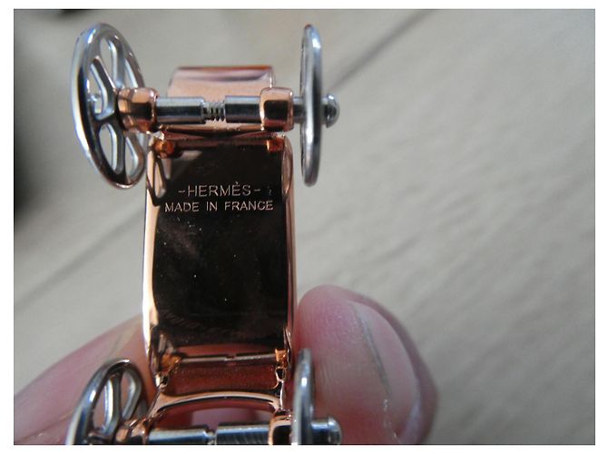 Charm's Hermès carriage modelo en acero bañado en oro rosa Gold hardware - vista 3