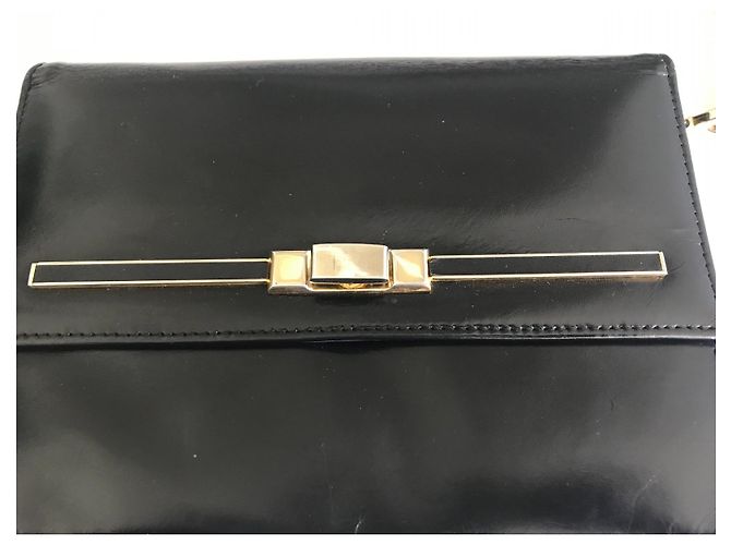 Vintage 1960s Schwarze Ledertasche - Ansicht 7