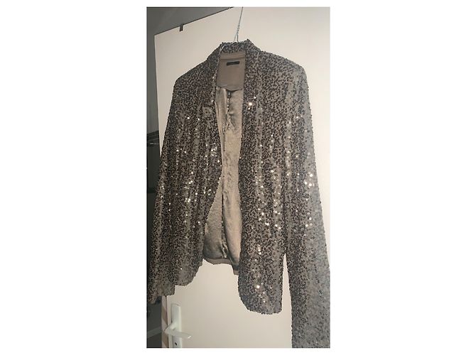 Ikks Blazer Jacket Khaki Sequin Metallic - view 2