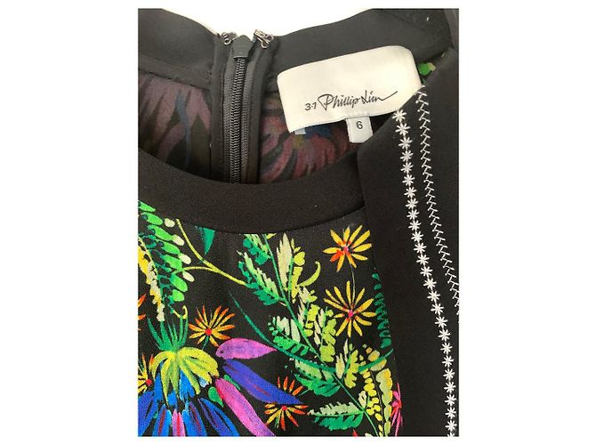 Abito floreale 3.1 Phillip Lim a maniche lunghe con spalle scoperte Multicolore - vista 4