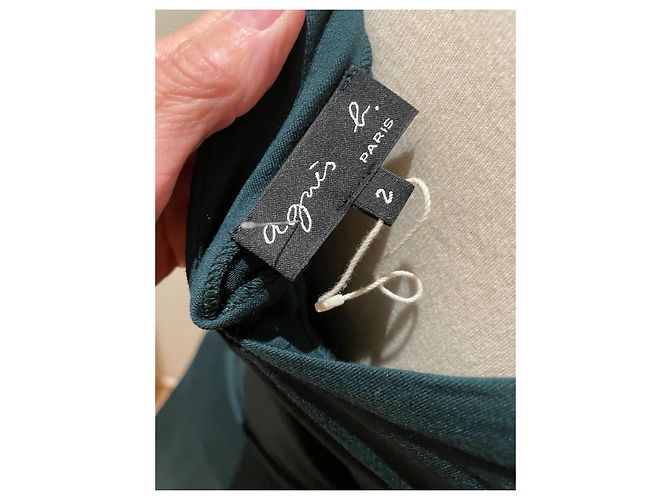 Agnès b. Kleid Dunkelgrün Viskose - Ansicht 2