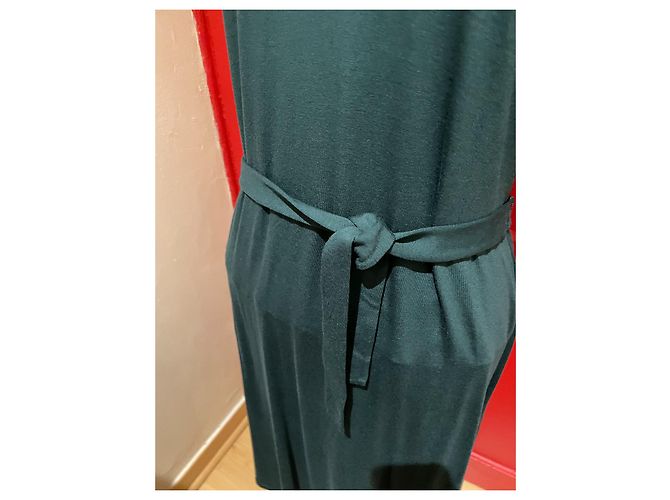 Agnès b. Kleid Dunkelgrün Viskose - Ansicht 3