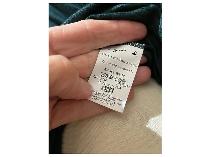Agnès b. Kleid Dunkelgrün Viskose - Ansicht 6