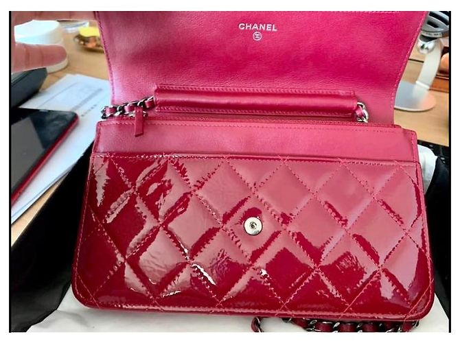 Chanel Classic wallet on chain Dark red - view 3