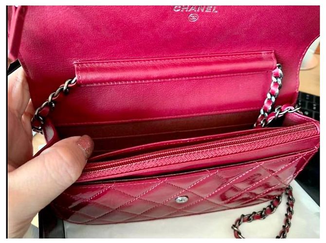 Chanel Classic wallet on chain Dark red - view 4