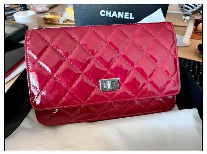Chanel Classic wallet on chain Dark red - view 5