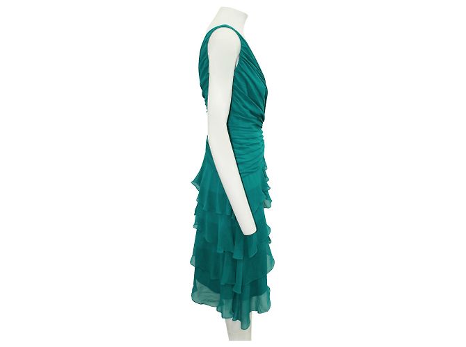 Tadashi Shoji Blaugrünes Cocktailkleid - Ansicht 4