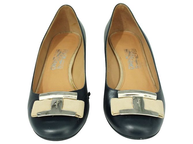 Salvatore Ferragamo Zeppe blu navy - vista 3