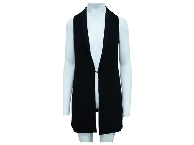 Alice + Olivia Chaleco largo negro - vista 2