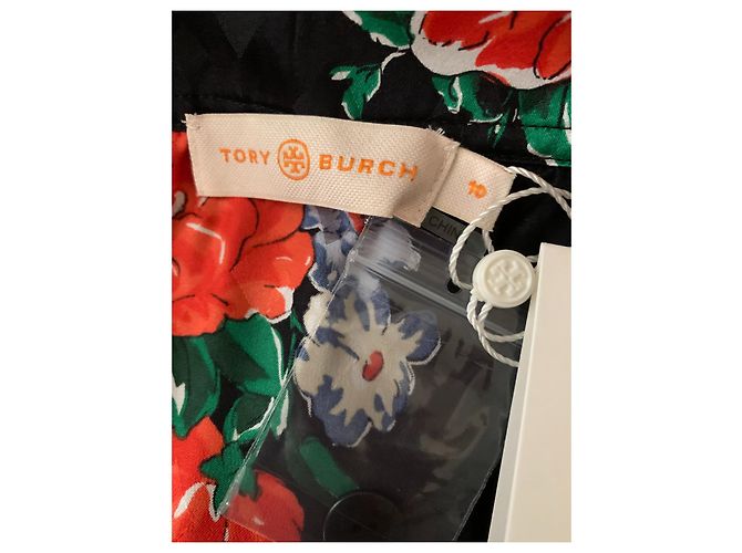 Falda Tory Burch de seda jacquard azul marino con motivos florales Multicolor - vista 4