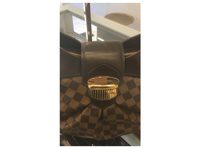 Borsa Louis Vuitton Sistina MM Damier Ebene Marrone - vista 7
