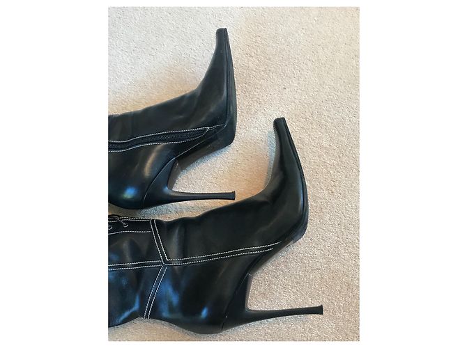 Botas Casadei de piel negra con tacón alto Negro - vista 5