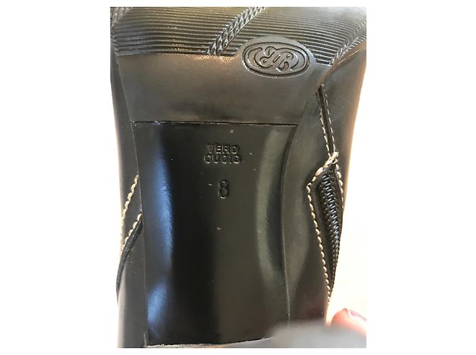 Botas Casadei de piel negra con tacón alto Negro - vista 7