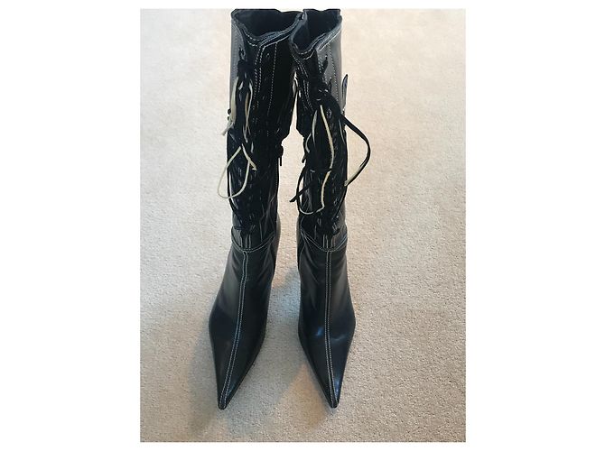 Botas Casadei de piel negra con tacón alto Negro - vista 8