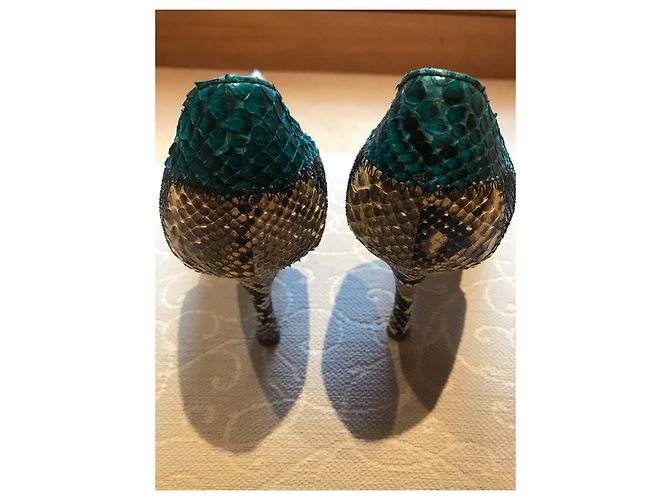 Autre Marque Python Leather Heels 7.5 cm Size 39 Multiple colors - view 3
