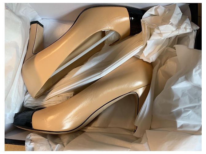 Cambon Décolleté Chanel bicolore Beige - vista 3