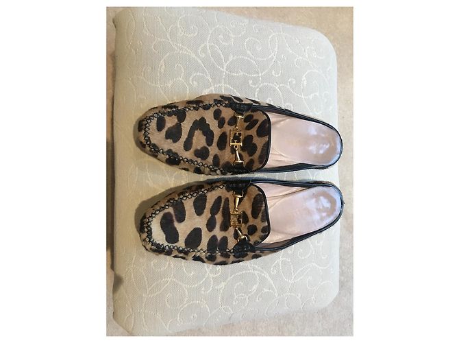 Mules Escada in pelle leopardata Marrone Stampa leopardo - vista 2