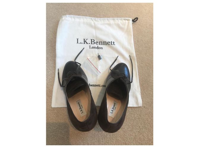 Décolleté Lk Bennett in pelle e camoscio marrone con lacci Taglia 38 - vista 4