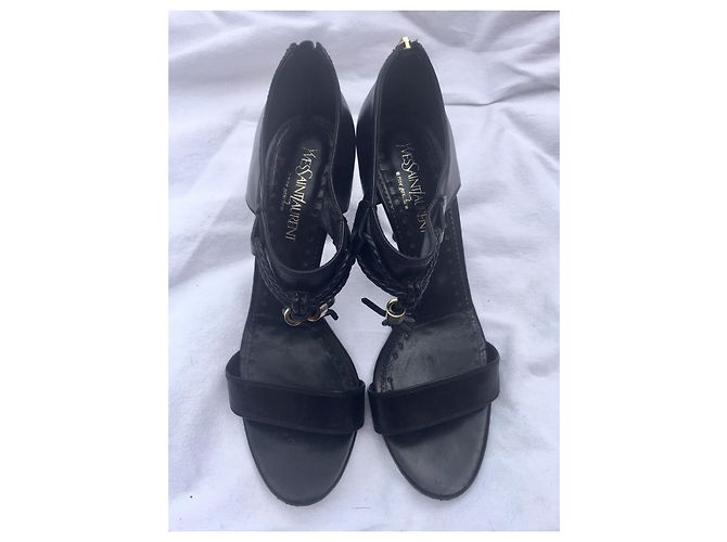 Yves Saint Laurent YSL vintage giada sandalo vintage (raro) Nero - vista 2