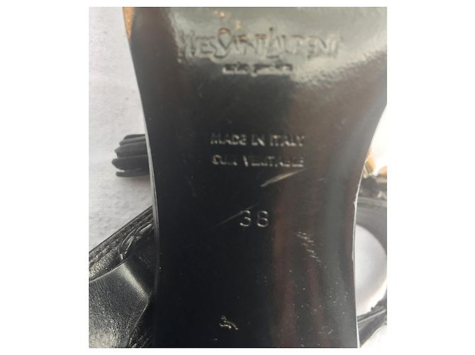 Yves Saint Laurent YSL vintage giada sandalo vintage (raro) Nero - vista 3