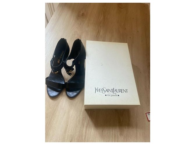 Yves Saint Laurent YSL vintage giada sandalo vintage (raro) Nero - vista 6