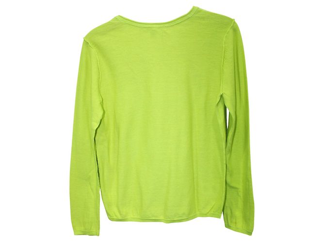 Bonpoint Suéter verde neon com decote em V - vista 2