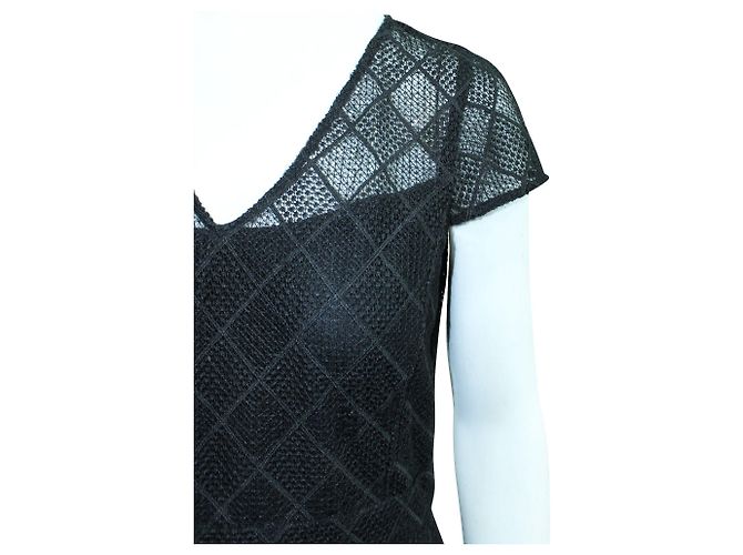 Comptoir Des Cotonniers Schwarzes Spitzenkleid mit zartem V-Ausschnitt - vue 5