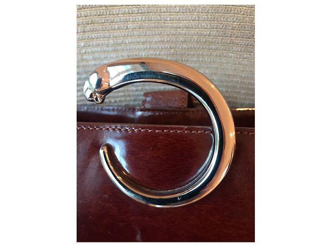 Zaino Cartier Jaguar in pelle marrone - vista 10