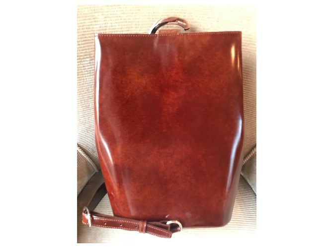 Zaino Cartier Jaguar in pelle marrone - vista 3
