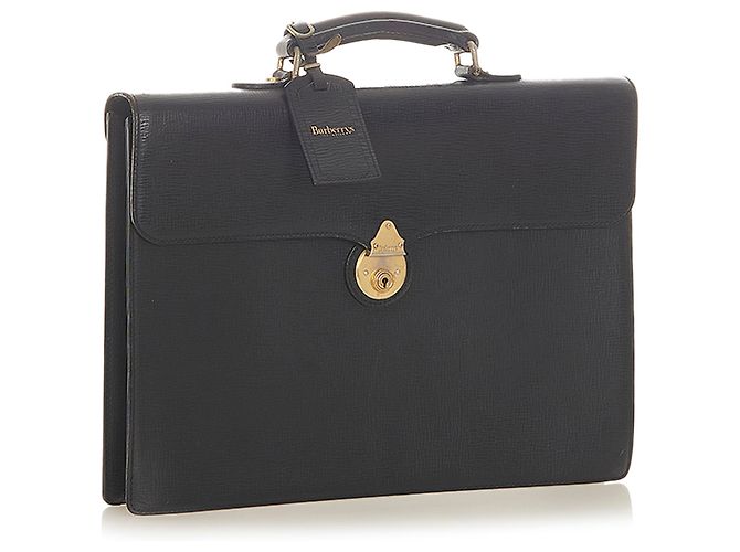 Cartella in pelle nera Burberry - vista 2