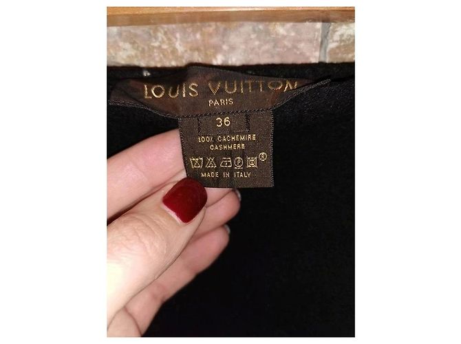 Falda recta Louis Vuitton negra de cachemira Negro - vista 4