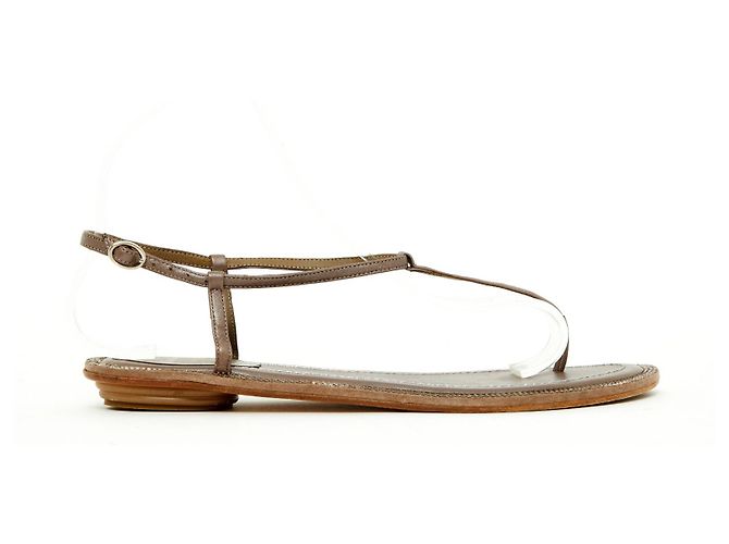 Sandali bassi Rene Caovilla in pelle taupe - vista 3