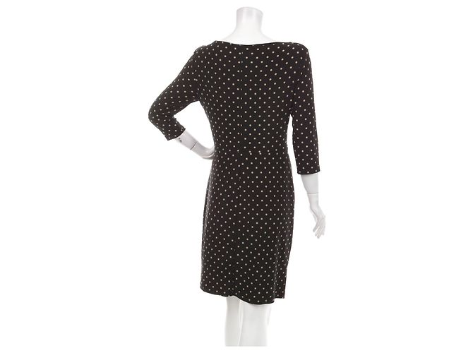 Ralph Lauren Polka Dot Kleid Schwarz Beige - Ansicht 2