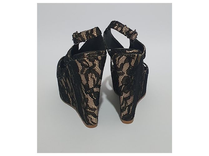 Sandali con plateau in pizzo Jeffrey Campbell Nero Beige - vista 3