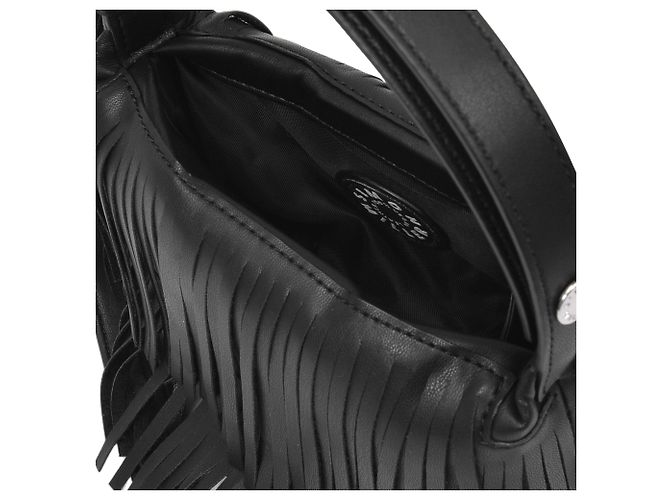 Simon Miller Borsa Mini Puffin Fringe In Pelle Vegan Nera Nero - vista 2