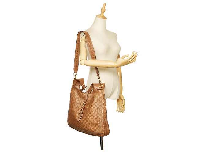 Borsa a tracolla Gucci marrone New Jackie Bamboo - vista 9