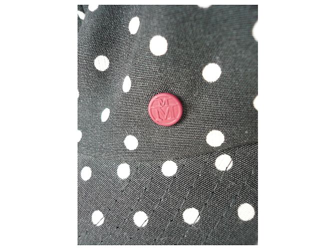 MAISON MICHEL New berretto nero con pois bianchi cotone TL - vista 3