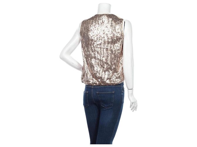 Canotta con paillettes Halston Heritage Oro D'oro - vista 2