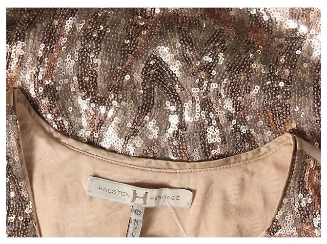 Canotta con paillettes Halston Heritage Oro D'oro - vista 3