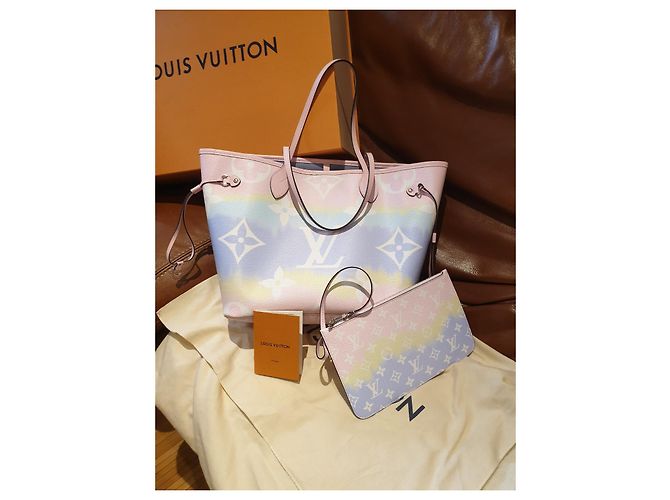 Borsa a mano Louis Vuitton Neverfull Escale Pastello in Poliammide Multicolore - vista 5