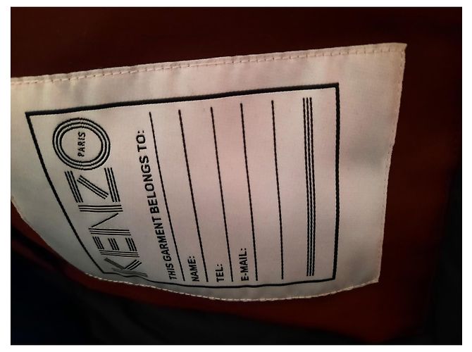 Kenzo Down Jacket Dark Red Polyester Size 36 - view 5