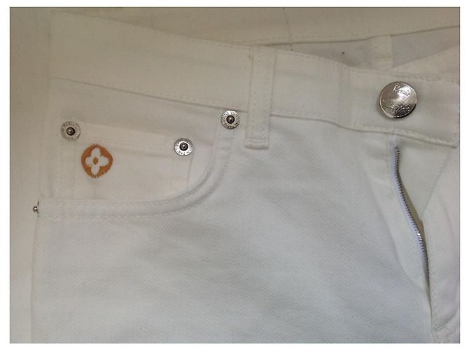 Louis Vuitton Jeans aus Denim Eggshell Aus weiß - Ansicht 3
