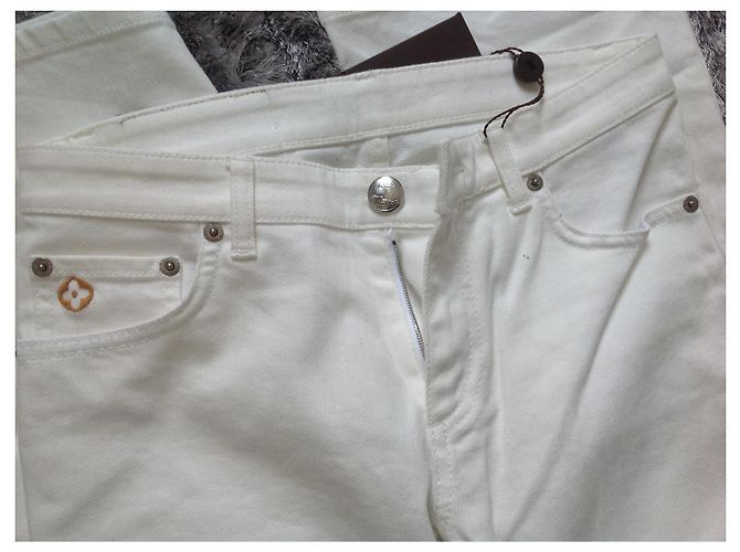 Louis Vuitton Jeans aus Denim Eggshell Aus weiß - Ansicht 5