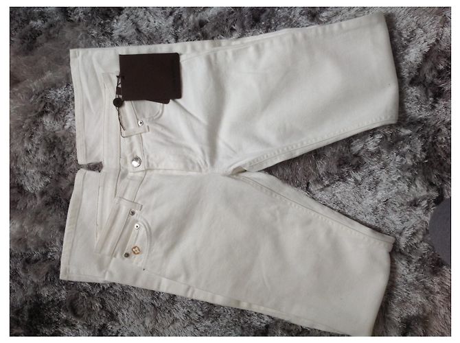 Louis Vuitton Jeans aus Denim Eggshell Aus weiß - Ansicht 6