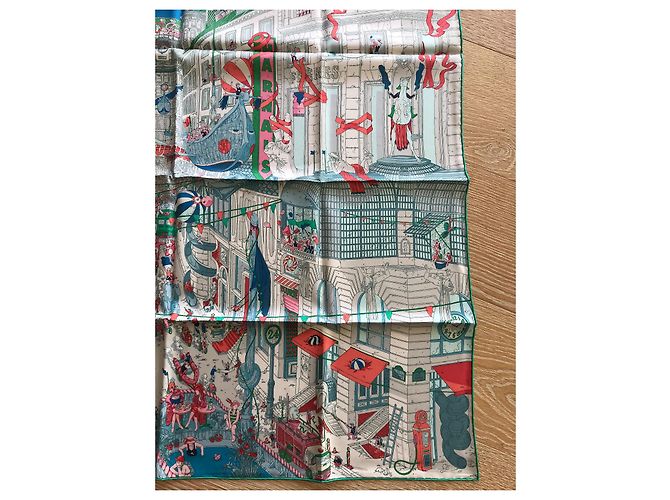 Hermès Hermes Square 90 cm Grand Prix du Faubourg Blu - vista 2